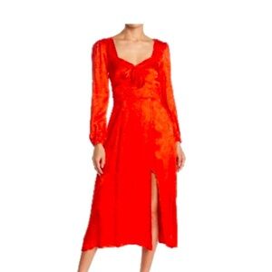 NWT Anthropologie Naplan Sea Road MIDI Red Dress Size M